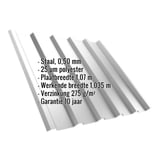 Damwandplaat T35/207MD lichtgrijs, 0,50 mm, met ingebedde specificaties