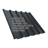 Damwandplaat T35/207MD antracietgrijs RAL 7016, 1,00 mm staal, met ingebedde specificaties