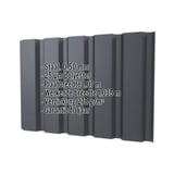 Damwandplaat T35/207M wand, grafietgrijs RAL 7024, met ingebedde productgegevens