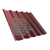 Damwandplaat T35DR, Roodbruin RAL 8012, 0,50 mm, met ingebedde productdetails
