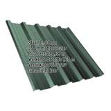 Damwandplaat T35DR mosgroen 0,50 mm met ingebedde specificaties voor materiaal, dikte en breedte