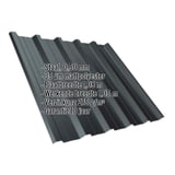 Damwandplaat T35DR antracietgrijs, 0,50 mm, met ingebouwde gegevens over materiaal en coating