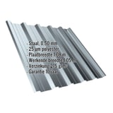 Damwandplaat T35DR Pelsgrijs, 0,50 mm, met ingebedde technische gegevens