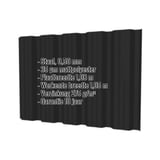 Damwandplaat T35DR wand 0,50 mm staal zwart met ingebedde productgegevens
