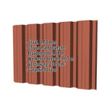 Damwandplaat T35DR wand Terracotta 0,50 mm met matpolyester coating en ingebedde specificaties