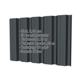 Damwandplaat T35DR wand antracietgrijs RAL 7016, 0,50 mm, met ingebouwde productgegevens