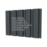 Damwandplaat T35DR wand, antracietgrijs RAL 7016, met ingebedde productdetails