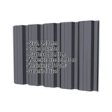 Damwandplaat T35DR wand in grafietgrijs, 0,50 mm dikte, met ingebouwde productgegevens