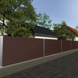 Damwandplaat T35DR wand chocoladebruin als schuttingbekleding buiten