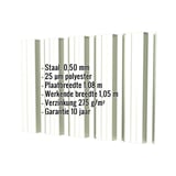 Damwandplaat T35DR wand Grijswit, 0,50 mm staal, met ingebedde specificaties