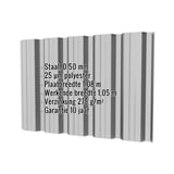 Damwandplaat T35DR wand Zilver-Metallic 0,50 mm, met ingebedde productgegevens