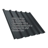 Damwandplaat T35M antracietgrijs, 0,40 mm, met ingebedde technische gegevens en coating