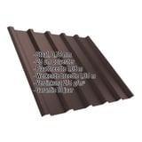 Damwandplaat T35MD dak, 0,75 mm staal, RAL 8017 Chocoladebruin, met productgegevens