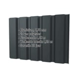 Damwandplaat T35M aluminium 0,70 mm Antracietgrijs met ingebedde specificaties