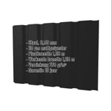 Damwandplaat T35M wand, zwart, 0,50 mm, met weergegeven productgegevens over materiaal, coating en afmetingen