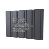 Damwandplaat T35M wand, grafietgrijs RAL 7024, met ingebedde productgegevens