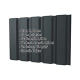 Damwandplaat T35M wand, Antracietgrijs RAL 7016, 0,50 mm, met ingebedde specificaties