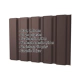Damwandplaat T35M wand, Chocoladebruin RAL 8017, 0,50 mm, met productgegevens