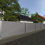 Damwandplaat T35M wand, grijs aluminiumkleurig, als schuttingbekleding buiten