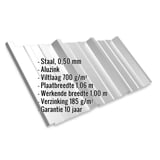 Damwandplaat T45/333M | Dak | Anti-Drup 700 g/m² | Staal 0,50 mm | Aluzink
