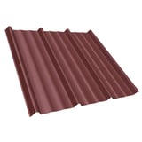 Damwandplaat T45/333M roodbruin (RAL 8012) van 0,75 mm staal met PURLAK® coating, hoofdaanzicht