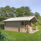 Damwandplaat T45/333MD dak op een tuinhuis, Zuiverwit RAL 9010, 0,50 mm dikte
