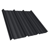 Damwandplaat T45/333MD Gitzwart (RAL 9005) 0,50 mm, hoofdaanzicht schuin van boven