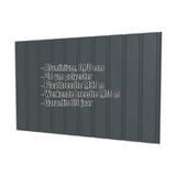 Damwandplaat T7M aluminium 0,70 mm antracietgrijs met ingebedde specificaties