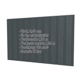 Damwandplaat T7M wand, Antracietgrijs RAL 7016, 0,50 mm, met ingebedde productgegevens als infografiek
