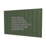 Damwandplaat T7M wand, Groen RAL 6010, 0,50 mm, met weergegeven specificaties en PURMAT® coating