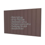 Damwandplaat T7M wand Chocoladebruin RAL 8017 met 50 µm PURMAT® coating en ingebedde specificaties