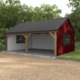 Toepassingsvoorbeeld: carport met wanden van damwandplaat T7M Kersrood en wit