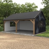Toepassingsvoorbeeld: Carport met damwandplaat T7M wand, Grafietgrijs RAL 7024