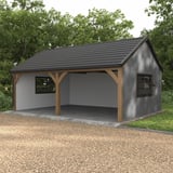 Damwandplaat T7M wand Zilver-Metallic, 0,50 mm dikte, als gevel van een carport