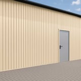 Damwandplaat T7M wand licht ivoorkleurig als gevelbekleding met deur, verlegd