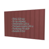 Damwandplaat T7M wand, Roodbruin RAL 8012, 0,75 mm dikte, met ingebouwde productgegevens