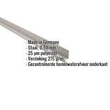 Sokkelprofiel staal lichtgrijs RAL 7035, 0,50 mm, met ingebedde productdetails