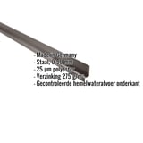 Plint Sepiabruin RAL 8014 van staal 0,50 mm met 25 µm polyestercoating, specificaties weergegeven