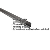 Plint gitzwart RAL 9005 van staal 0,50 mm, met ingebedde productdetails
