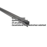 Sokkelprofiel aluminium Antracietgrijs met ingebedde productdetails zoals materiaal en dikte