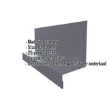 Sokkelprofiel Type 1 van staal, Grafietgrijs RAL 7024, 0,50 mm, met ingebedde productgegevens