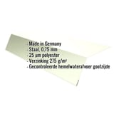 Dakgootprofiel Grijswit, 0,75 mm staal, met ingebouwde specificaties voor materiaal en coating