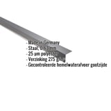 Dakgootprofiel antracietgrijs 0,63 mm, detail met ingebouwde gegevens Made in Germany, staal, 25 µm polyester