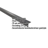 Dakgootprofiel donkergrijs, 0,50 mm staal, 35 µm matpolyester coating, met ingebedde productgegevens