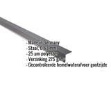 Dakgootprofiel van staal, 0,63 mm, antracietgrijs RAL 7016, met ingebedde productgegevens