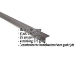 Dakgootprofiel staal 0,63 mm Chocoladebruin RAL 8017 met ingebedde productinformatie