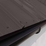 Dakgootprofiel Chocoladebruin RAL 8017 op dak met dakgoot en profielplaat
