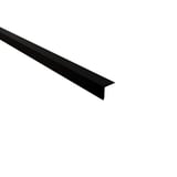 Dakgootprofiel Gitzwart RAL 9005, 0,50 mm staal, Shimoco coating, bovenaanzicht schuin