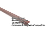 Dakgootprofiel aluminium 0,70 mm Roodbruin (RAL 8012) met ingebedde productinformatie