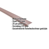 Dakgootprofiel roodbruin, 0,63 mm staal, 25 µm polyestercoating, met ingebouwde specificaties